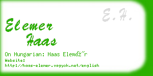 elemer haas business card